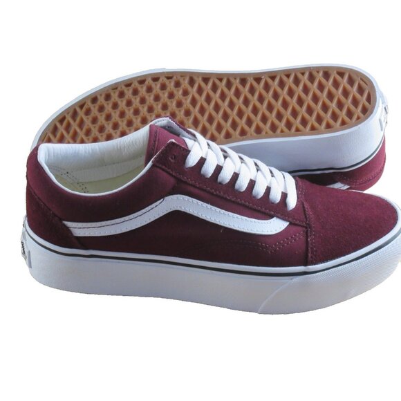 Vans Women's Old Skool Platform Port Royale True White Platform Shoes Size 8 NIB - Picture 2 of 7